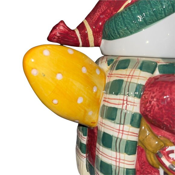 Debbie Mumm Sakura Vintage 90's Hand Painted Snowman Angel Christmas Cookie Jar - Picture 5 of 9